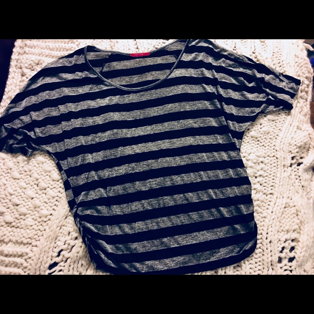 Short sleeved striped tunic